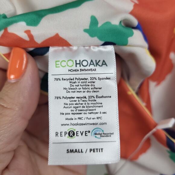 Hoaka Swimwear Womens Multicolor Deep Plunge Front One Piece Swimsuit Sz Small - Picture 5 of 7